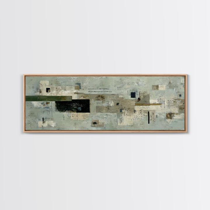 Deep Green and Walnut Toned Abstract Canvas Print, Law Office Art, Bookish Wall Art, Office Decor, Abstract Art, Counsel, LOA-3x1-61