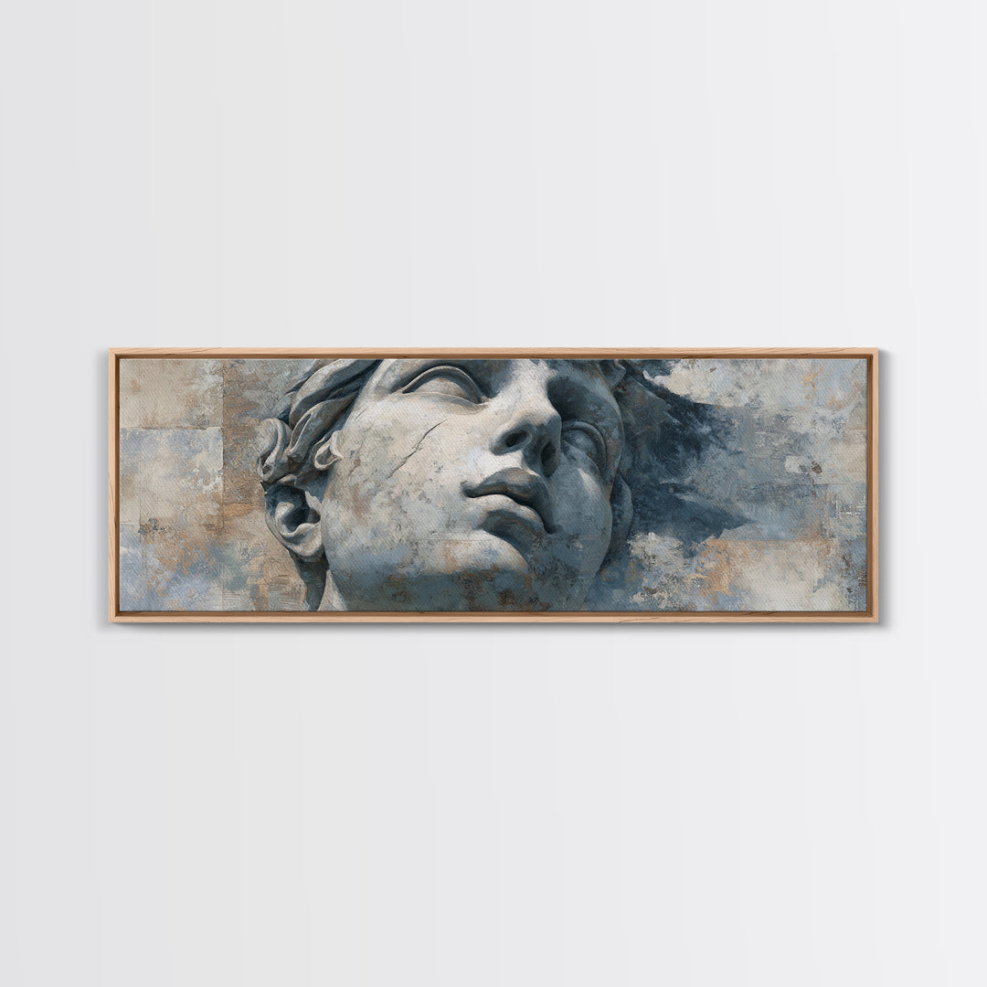 Classical Statue Bust Canvas Print, Law Office Art, Textured Painting, Office Decor, Oil Painting, Counsel, Office Wall Art, LOA-3x1-88