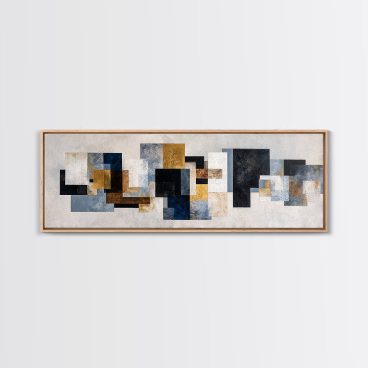 Abstract Navy and Gold Composition for Authority Canvas Print, Law Office Art, Decor, Office Decor, Fine Art, Counsel, LOA-3x1-92