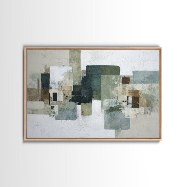 Deep Green and Walnut Toned Abstract Canvas Print, Law Office Art, Printable, Office Decor, Abstract Art, Counsel, LOA-3x2-1