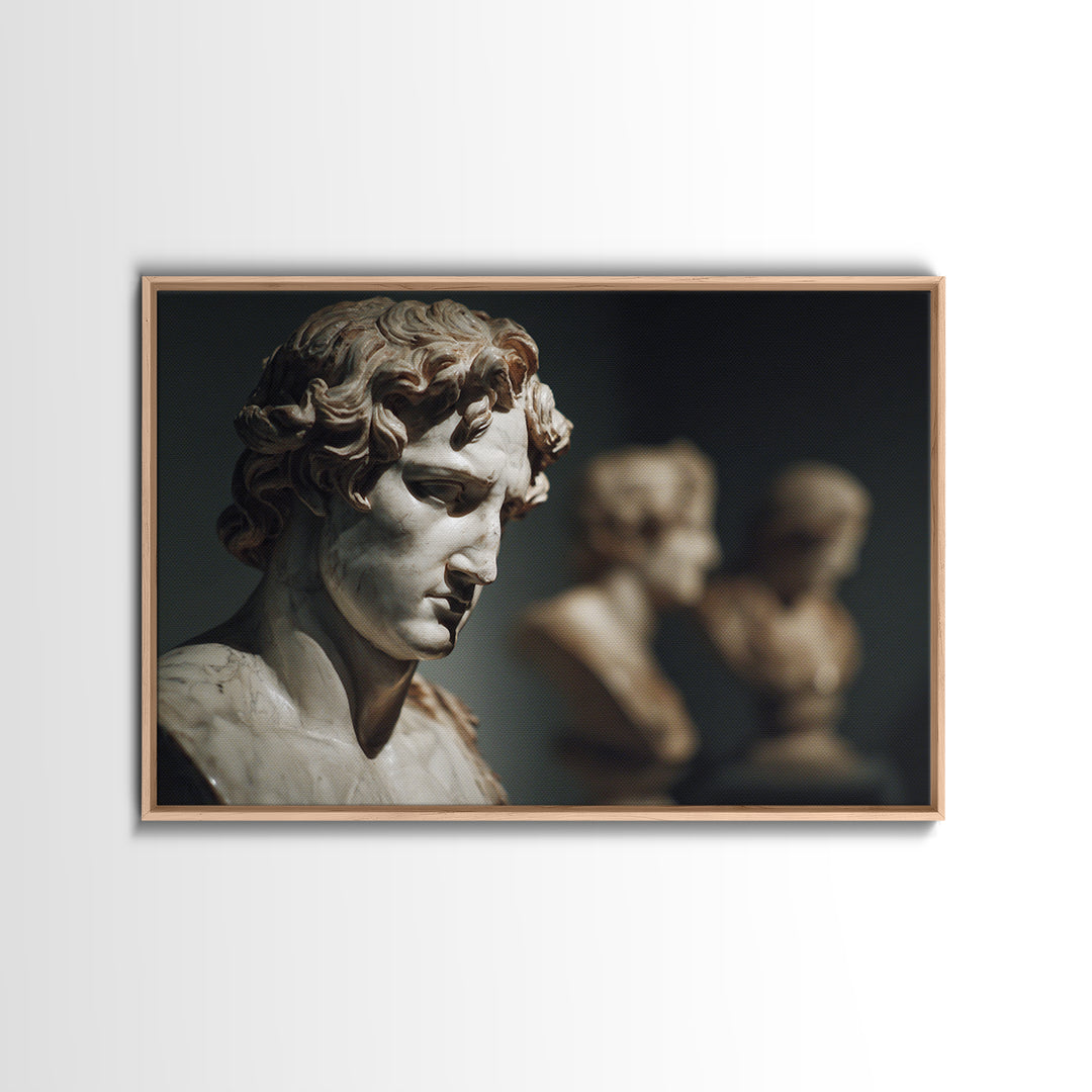Classical Statue Bust Framed Canvas Print, Law Office Art, Home Office Decor, Office Decor, Oil Painting, Counsel, Boho Decor, LOA-3x2-100