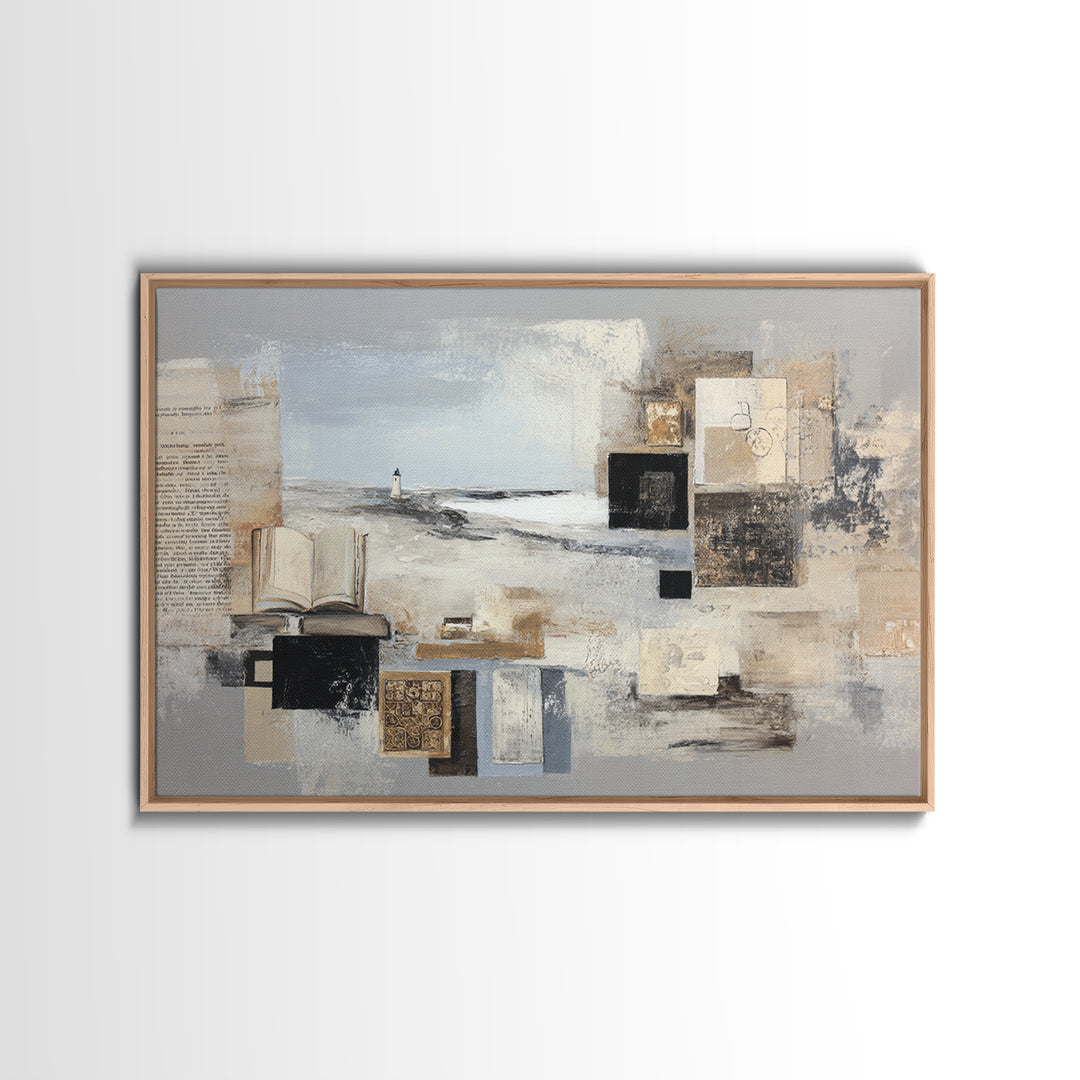 Stormy Landscape with Lighthouse as Guidance Metaphor Canvas Print, Law Office Art, Minimalist Decor, Office Decor, Counsel, LOA-3x2-15