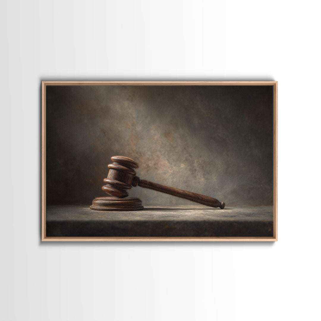 Classic Gavel Still Life Canvas Print, Law Office Art, Office Wall Art, Office Decor, Fine Art, Counsel, Butterfly Art, LOA-3x2-17