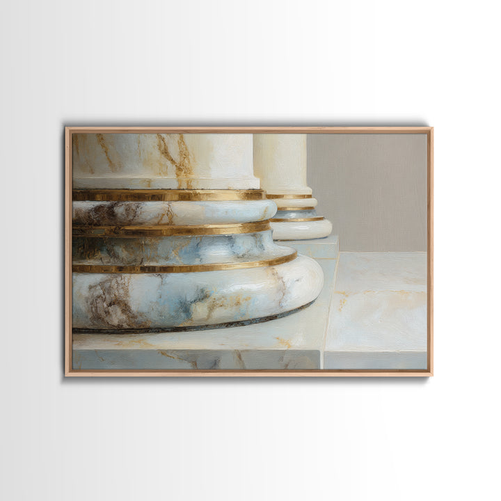 Marble Courthouse Column Study Without Building Scene Framed Canvas Print, Law Office Art, Office Art, Office Decor, Counsel, LOA-3x2-31