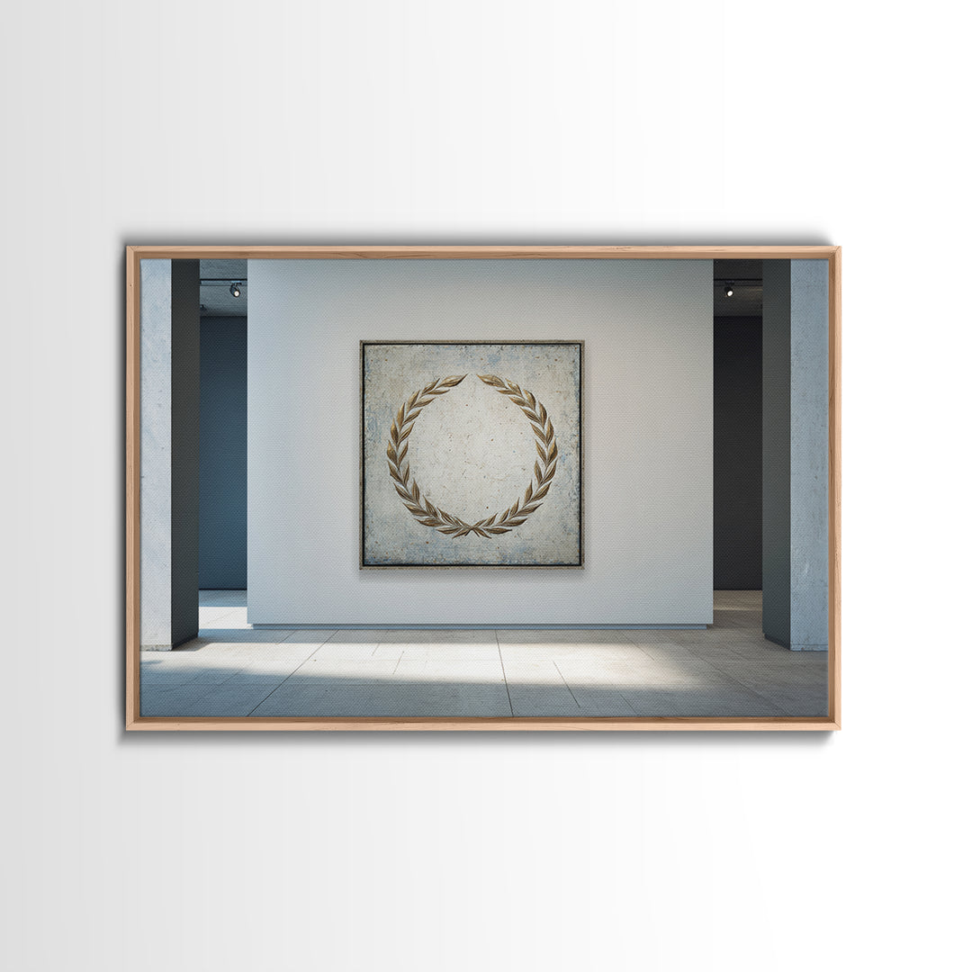 Roman Laurel Wreath Framed Canvas Print, Law Office Art, Office Wall Art, Office Decor, Fine Art, Counsel, Butterfly Art, LOA-3x2-36