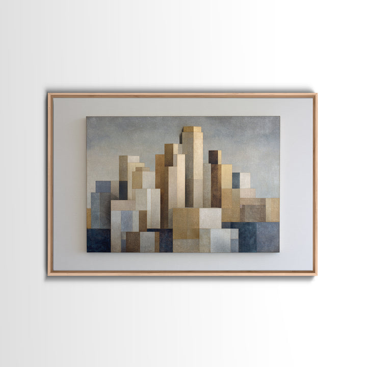 Quiet City Skyline Framed Canvas Print, Law Office Art, Canvas Print, Office Decor, Abstract Art, Counsel, Butterfly Art, LOA-3x2-40