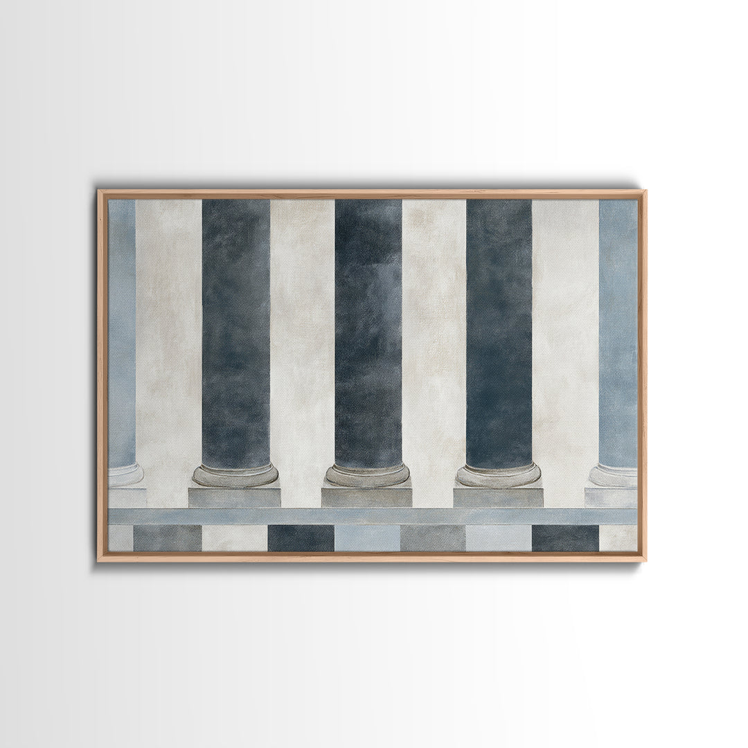 Black and White Courthouse Step Pattern as Canvas Print, Law Office Art, Modern Wall Decor, Office Decor, Abstract Art, Counsel, LOA-3x2-43