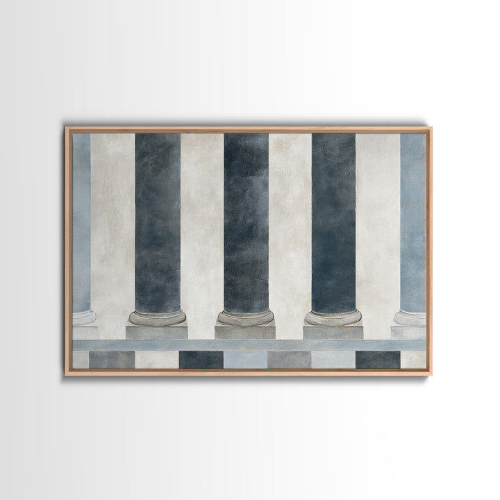 Black and White Courthouse Step Pattern as Canvas Print, Law Office Art, Modern Wall Decor, Office Decor, Abstract Art, Counsel, LOA-3x2-43