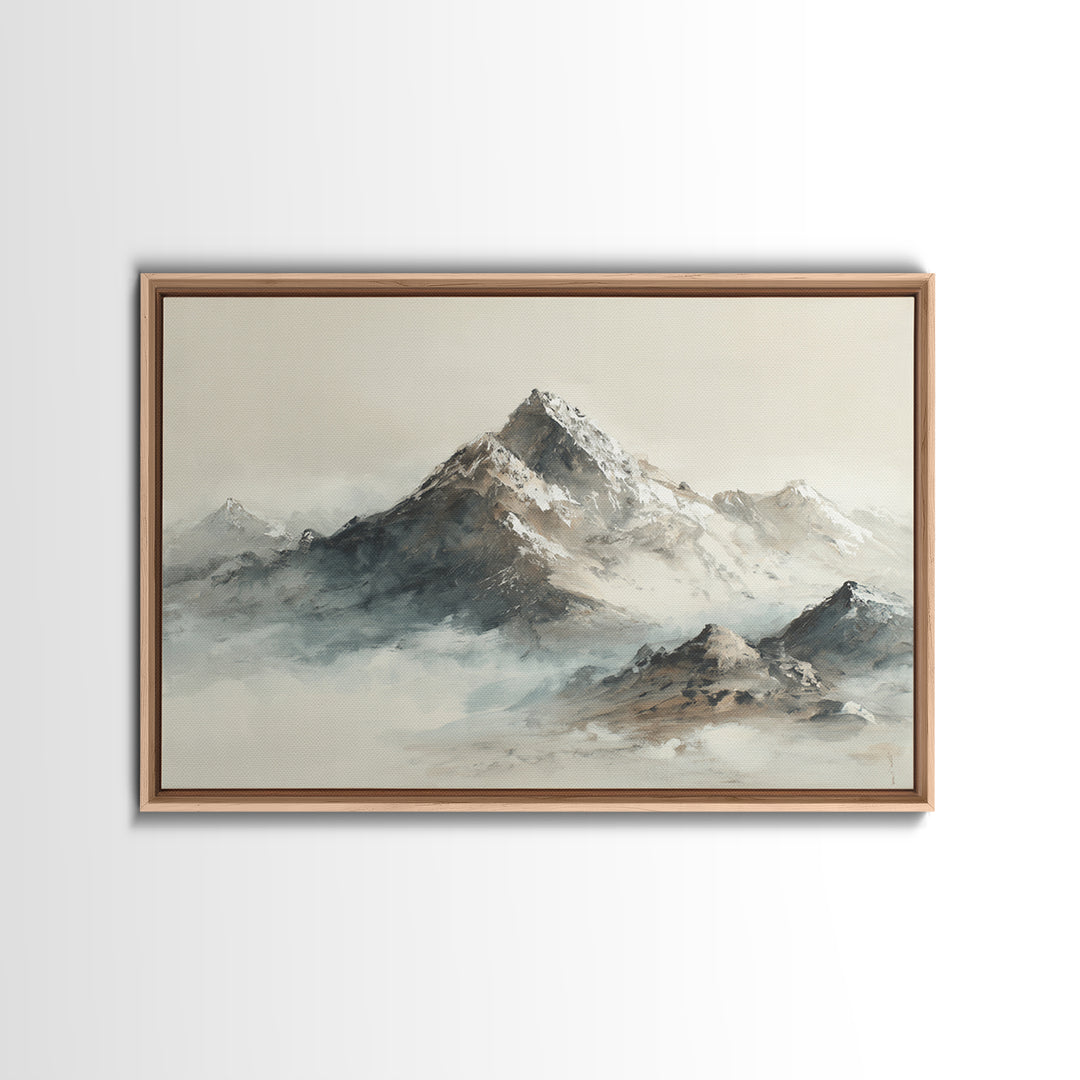 Ink Wash Mountain Symbolizing Stability Canvas Print, Law Office Art, Metal Wall Decor, Office Decor, Fine Art, Counsel, LOA-3x2-48