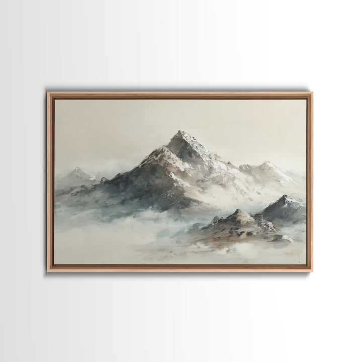 Ink Wash Mountain Symbolizing Stability Canvas Print, Law Office Art, Metal Wall Decor, Office Decor, Fine Art, Counsel, LOA-3x2-48