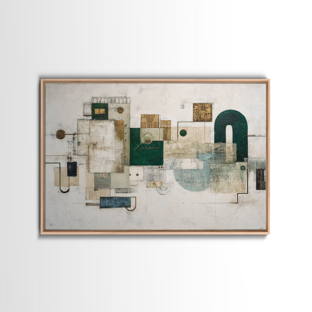 Deep Green and Walnut Toned Abstract Canvas Print, Law Office Art, Gifts for Lawyers, Office Decor, Fine Art, Counsel, LOA-3x2-49