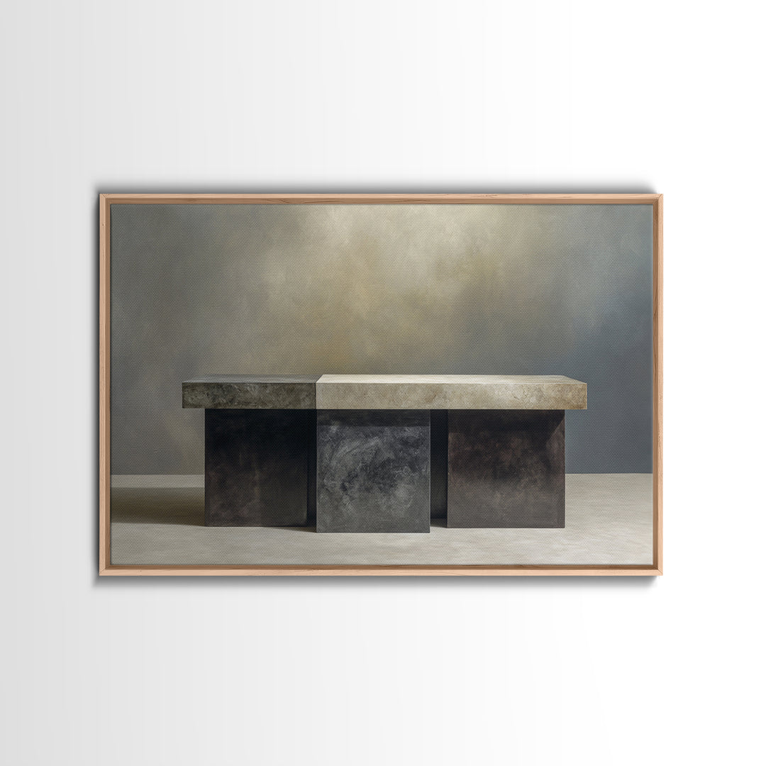 Dark Academia Desk Still Life Without Readable Canvas Print, Law Office Art, Office Art, Office Decor, Oil Painting, Counsel, LOA-3x2-61