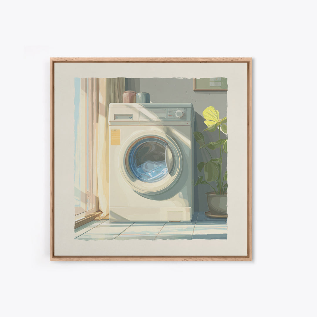 Washing Machine Icon Graphic Without Text Canvas Print, Laundry Room Art, Custom Wall Art, Living Room Decor, Fine Art, Clean, LRA-1x1-10