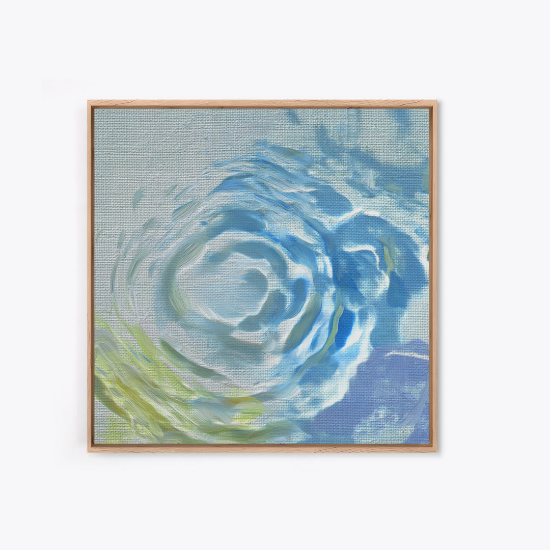 Clean Blue Water Ripple Abstraction Canvas Print, Laundry Room Art, Retro Wall Art, Living Room Decor, Abstract Art, Clean, LRA-1x1-18