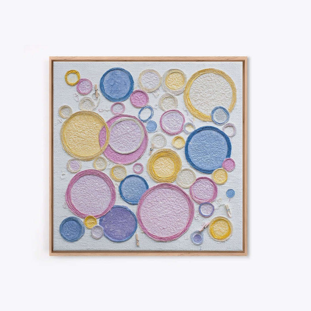 Soap Bubbles Rendered as Playful Abstract Circles Canvas Print, Laundry Room Art, Gallery Wall Prints, Living Room Decor, Clean, LRA-1x1-30