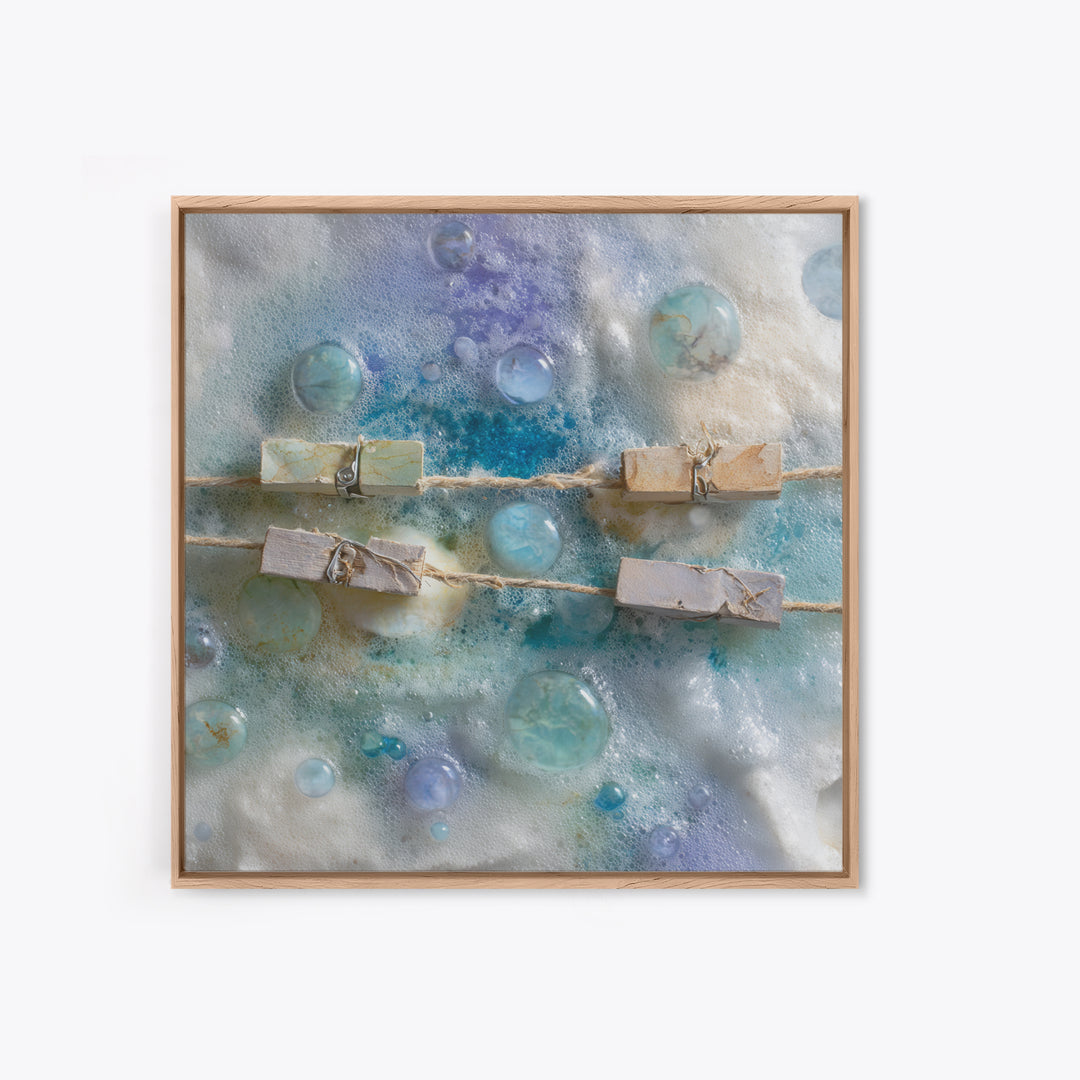 Abstract Suds and Bubbles Framed Canvas Print, Laundry Room Art, Downloadable Art, Living Room Decor, Fine Art, Clean, LRA-1x1-46