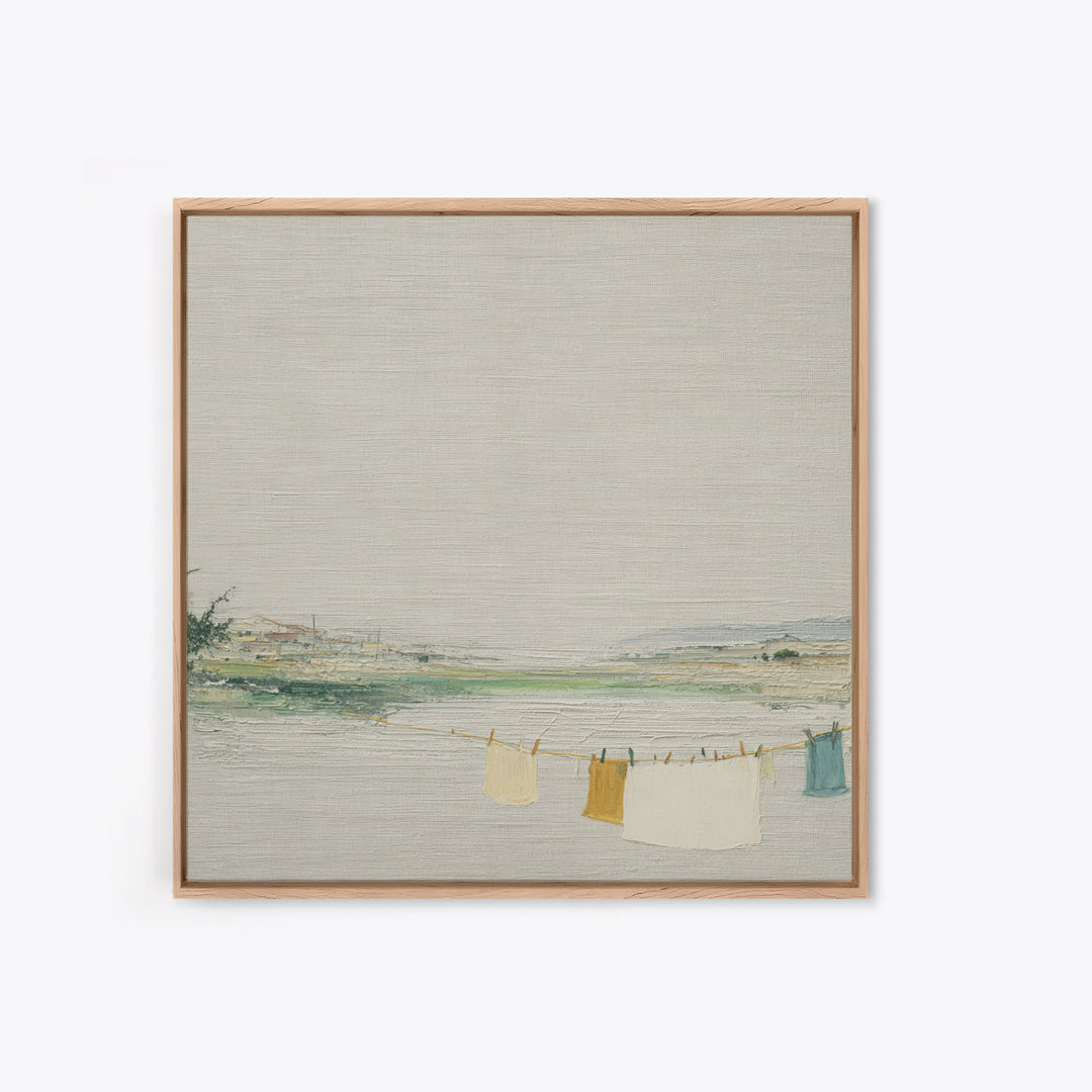 Fresh Air Meadow Landscape for Clean Mood Framed Canvas Print, Laundry Room Art, Wall Art Print, Living Room Decor, Clean, LRA-1x1-47