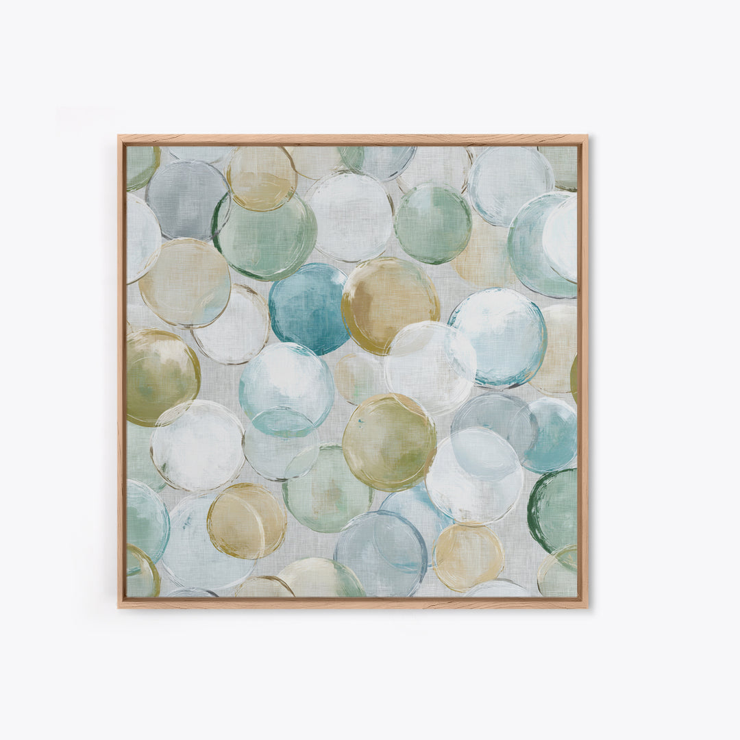 Soap Bubbles Rendered as Playful Abstract Circles Canvas Print, Laundry Room Art, Gallery Wall Prints, Living Room Decor, Clean, LRA-1x1-54