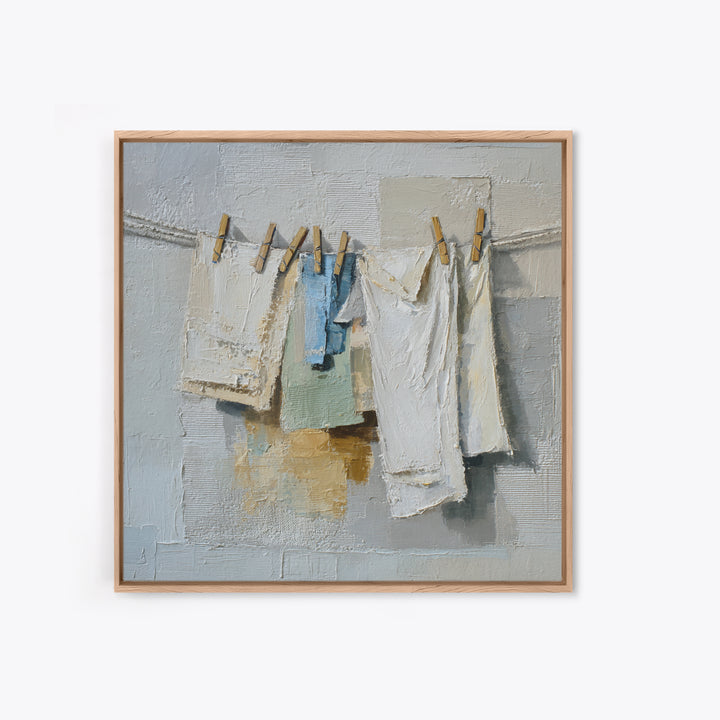 Linen Texture Abstract Canvas Print, Laundry Room Art, Custom Wall Art, Living Room Decor, Abstract Art, Clean, Modern Decor, LRA-1x1-60