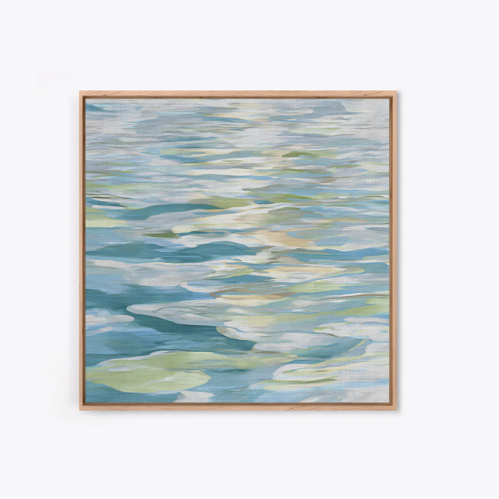 Clean Blue Water Ripple Abstraction Framed Canvas Print, Laundry Room Art, Whimsical Art, Living Room Decor, Fine Art, Clean, LRA-1x1-66