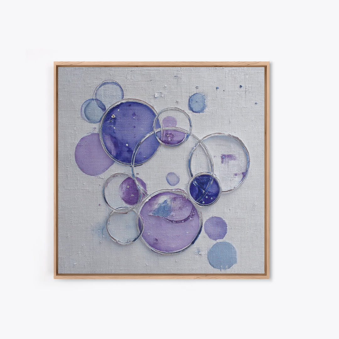 Soap Bubbles Rendered as Playful Abstract Circles Canvas Print, Laundry Room Art, Gallery Decor, Living Room Decor, Clean, LRA-1x1-78