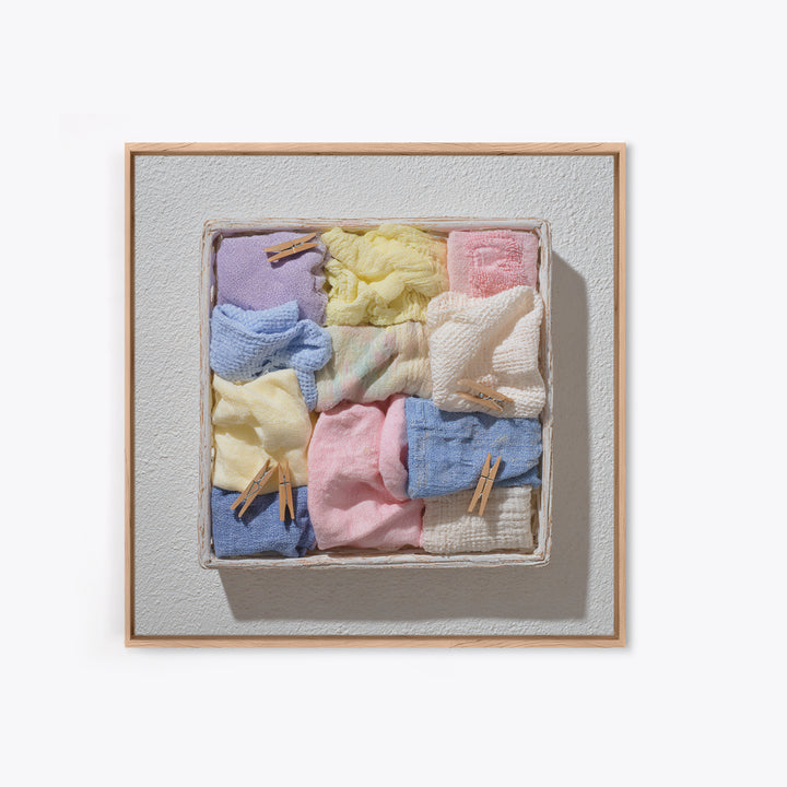 Basket of Folded Towels Canvas Print, Laundry Room Art, Modern Decor, Living Room Decor, Fine Art, Clean, Wall Decor, LRA-1x1-86