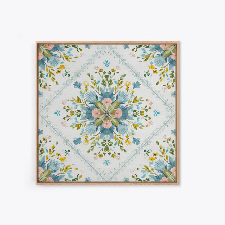 Clothespin Bouquet in Folk Art Style Canvas Print, Laundry Room Art, Apartment Wall Art, Living Room Decor, Fine Art, Clean, LRA-1x1-92