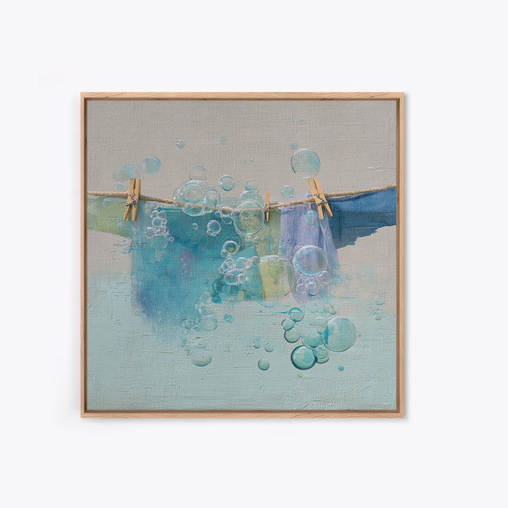Abstract Suds and Bubbles Canvas Print, Laundry Room Art, Digital Art Print, Living Room Decor, Abstract Art, Clean, LRA-1x1-94