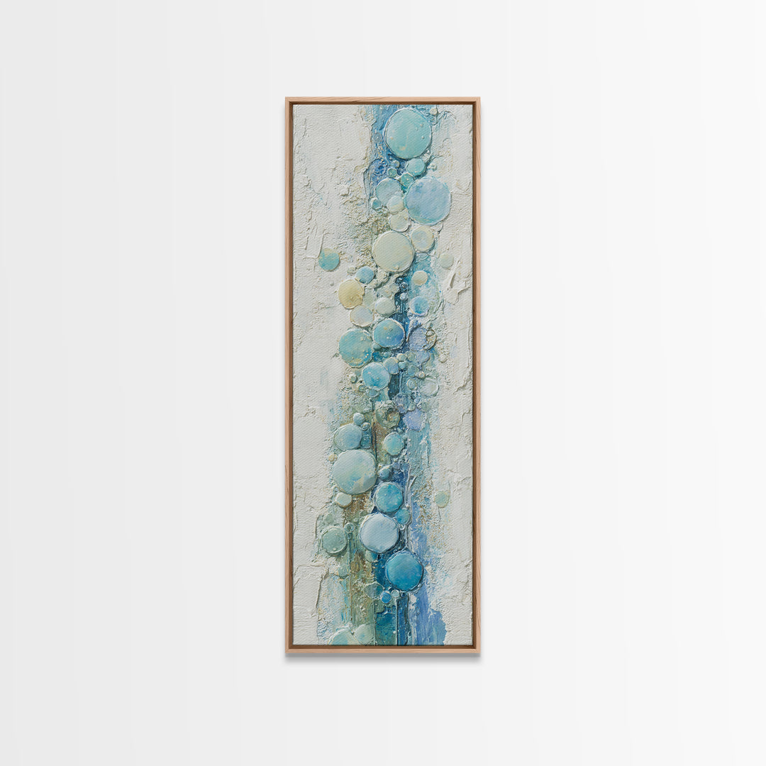 Abstract Suds and Bubbles Framed Canvas Print, Laundry Room Art, Gallery Wall Prints, Living Room Decor, Abstract Art, Clean, LRA-1x3-34