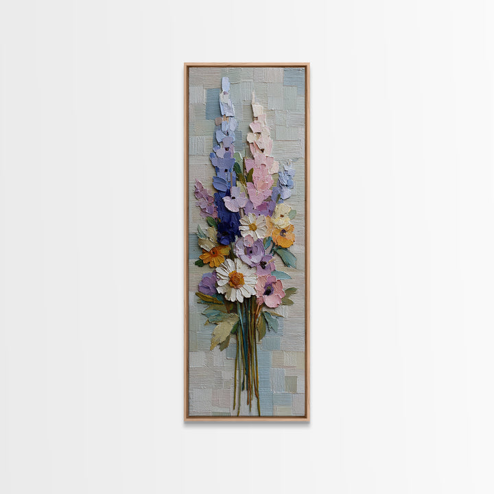 Clothespin Bouquet in Folk Art Style Canvas Print, Laundry Room Art, Digital Print, Living Room Decor, Fine Art, Clean, LRA-1x3-56