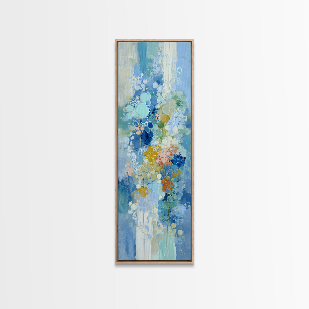 Abstract Suds and Bubbles Framed Canvas Print, Laundry Room Art, Gallery Wall Prints, Living Room Decor, Abstract Art, Clean, LRA-1x3-58