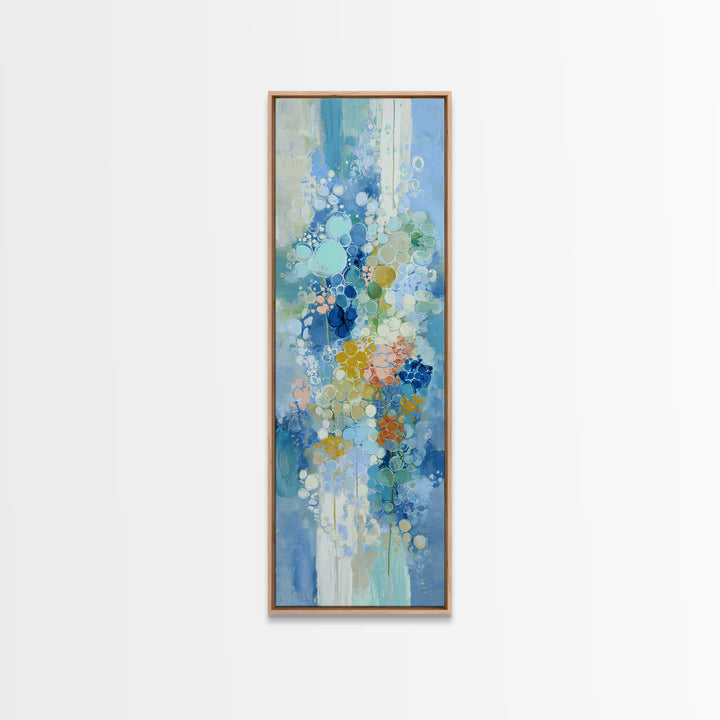 Abstract Suds and Bubbles Framed Canvas Print, Laundry Room Art, Gallery Wall Prints, Living Room Decor, Abstract Art, Clean, LRA-1x3-58