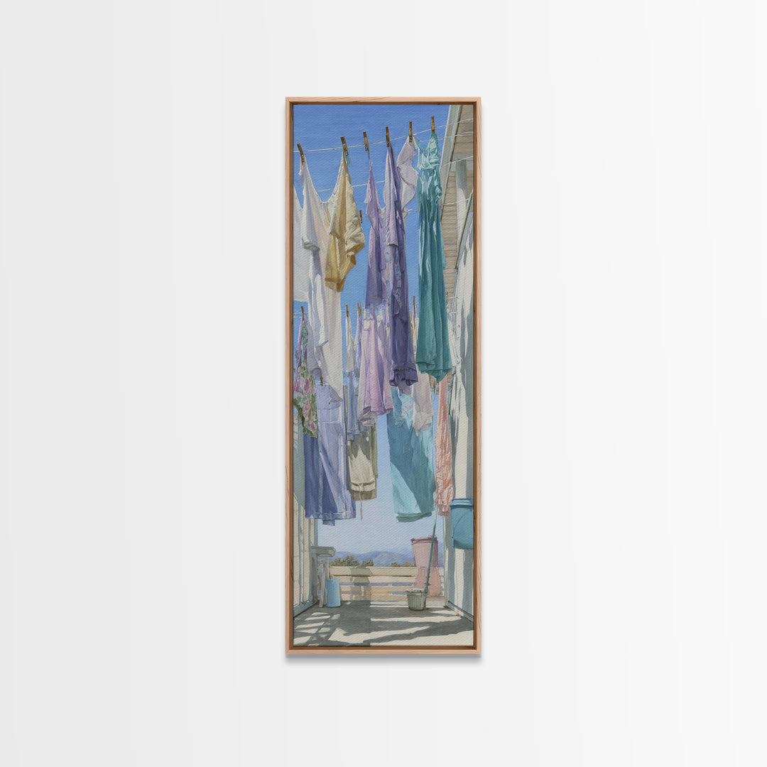 Fresh Air Meadow Landscape for Clean Mood Canvas Print, Laundry Room Art, Farmhouse Decor, Living Room Decor, Oil Painting, LRA-1x3-59