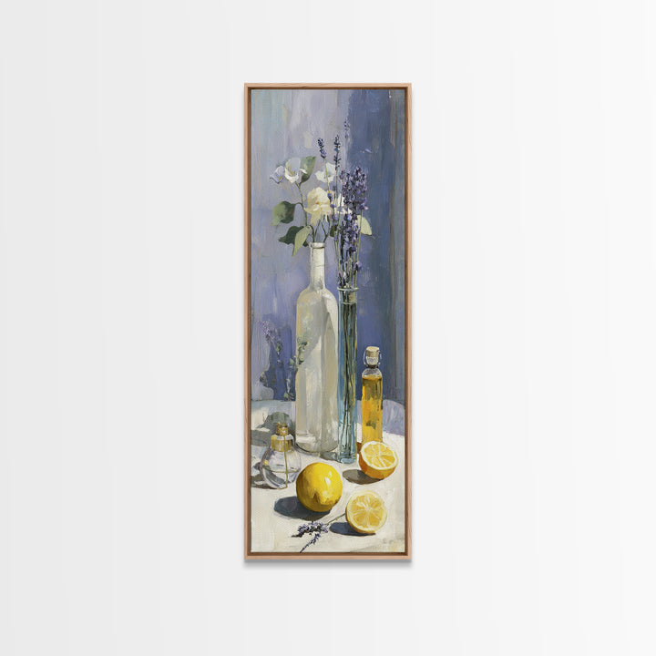 Lemon and Clean Linen Still Life Canvas Print, Laundry Room Art, Laundry Room Decor, Living Room Decor, Abstract Art, Clean, LRA-1x3-63
