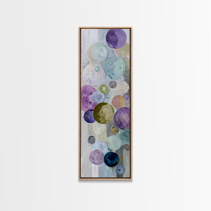 Soap Bubbles Rendered as Playful Abstract Circles Canvas Print, Laundry Room Art, Modern Decor, Living Room Decor, Clean, LRA-1x3-66