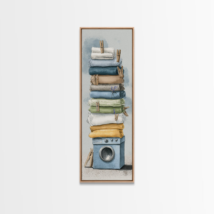 Washing Machine Icon Graphic Without Text Framed Canvas Print, Laundry Room Art, Apartment Wall Art, Living Room Decor, Clean, LRA-1x3-70