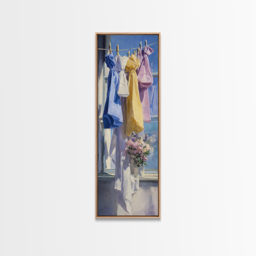 Lavender Sachet and Ribbon Still Life Canvas Print, Laundry Room Art, Art Print, Living Room Decor, Fine Art, Clean, Artwork, LRA-1x3-77