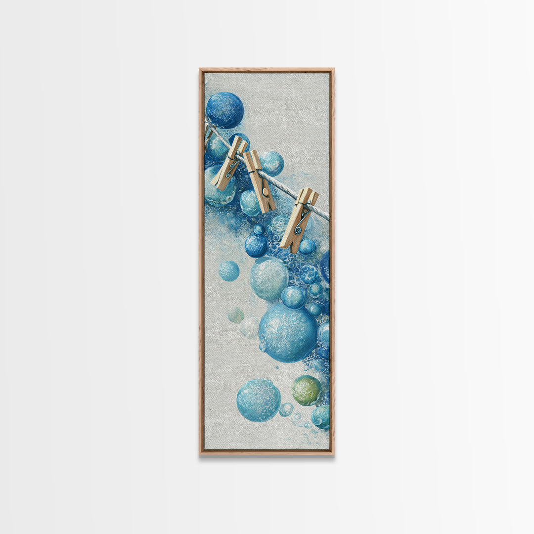 Abstract Suds and Bubbles Canvas Print, Laundry Room Art, Gallery Decor, Living Room Decor, Fine Art, Clean, Contemporary Art, LRA-1x3-82