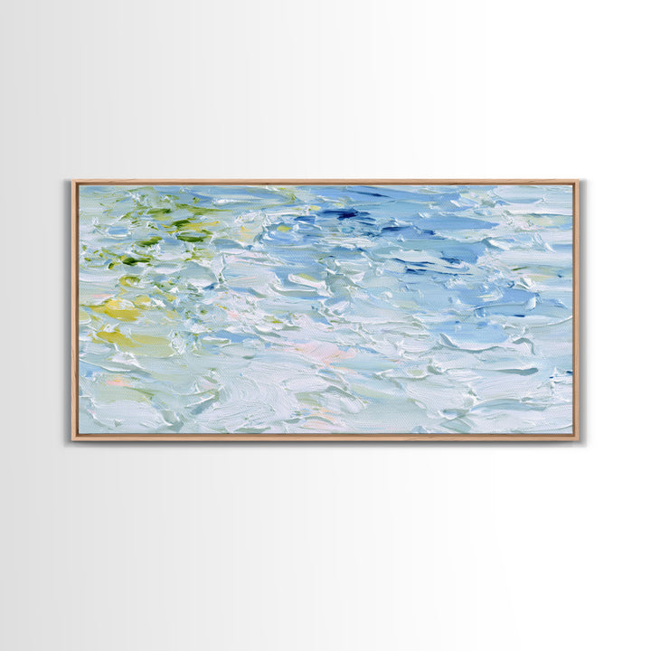 Clean Blue Water Ripple Abstraction Framed Canvas Print, Laundry Room Art, Fine Art Print, Living Room Decor, Abstract Art, LRA-2x1-14