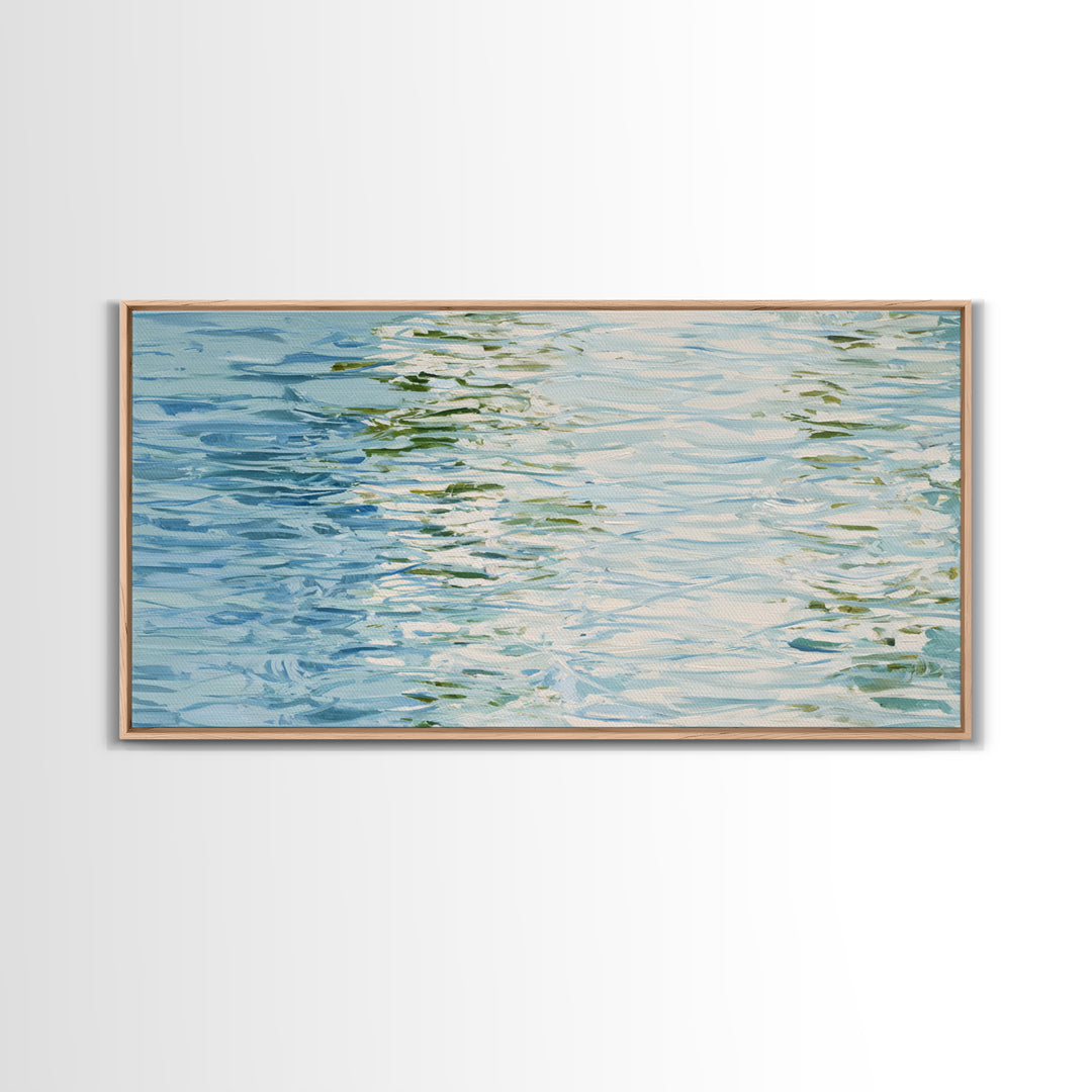 Clean Blue Water Ripple Abstraction Canvas Print, Laundry Room Art, Room Decor, Living Room Decor, Abstract Art, Clean, LRA-2x1-62