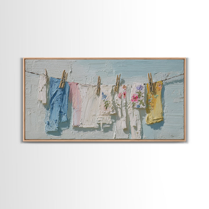 Linen Texture Abstract Framed Canvas Print, Laundry Room Art, Luxury Decor, Living Room Decor, Abstract Art, Clean, LRA-2x1-8