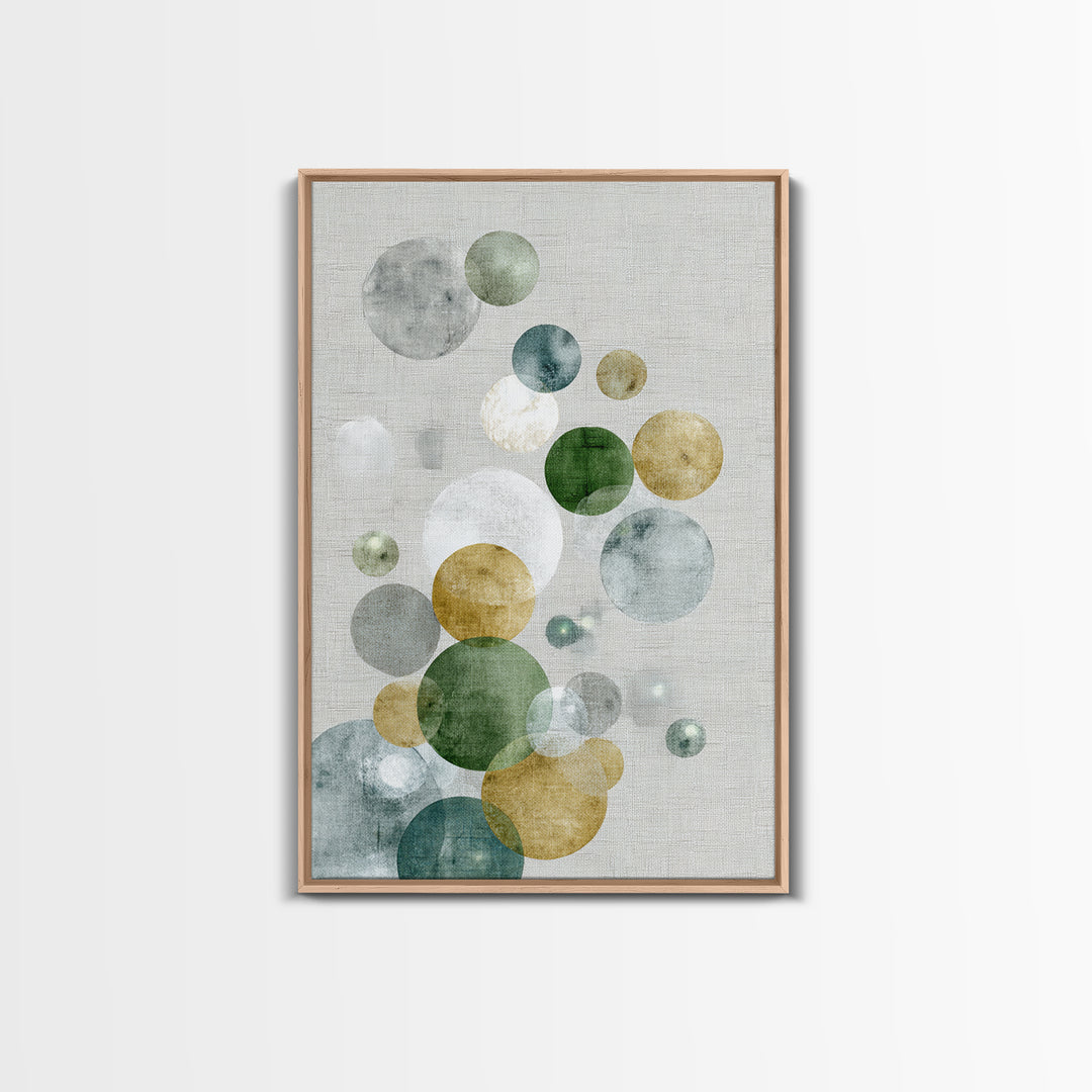 Soap Bubbles Rendered as Playful Abstract Circles Canvas Print, Laundry Room Art, Living Room Decor, Abstract Art, Clean, LRA-2x3-14