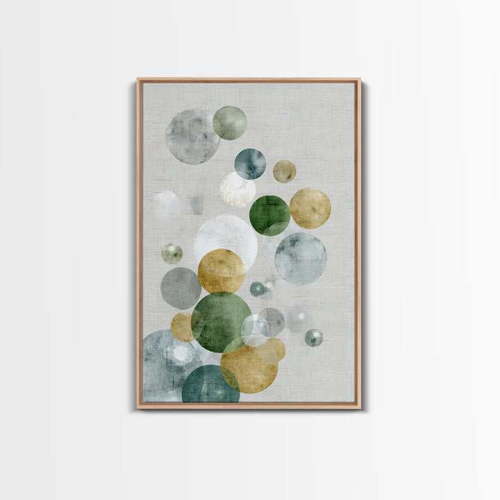 Soap Bubbles Rendered as Playful Abstract Circles Canvas Print, Laundry Room Art, Living Room Decor, Abstract Art, Clean, LRA-2x3-14