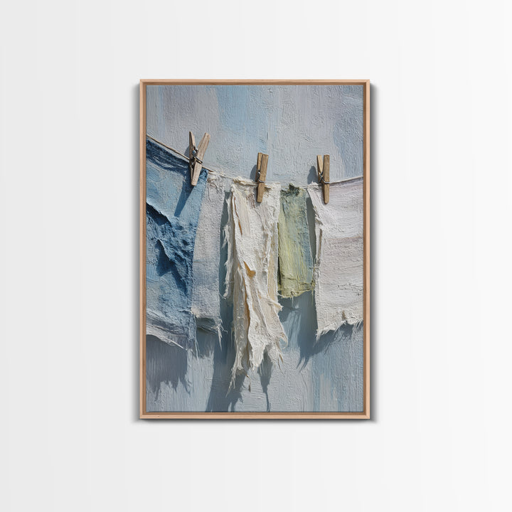 Clean Blue Water Ripple Abstraction Framed Canvas Print, Laundry Room Art, Boho Decor, Living Room Decor, Fine Art, Clean, LRA-2x3-26