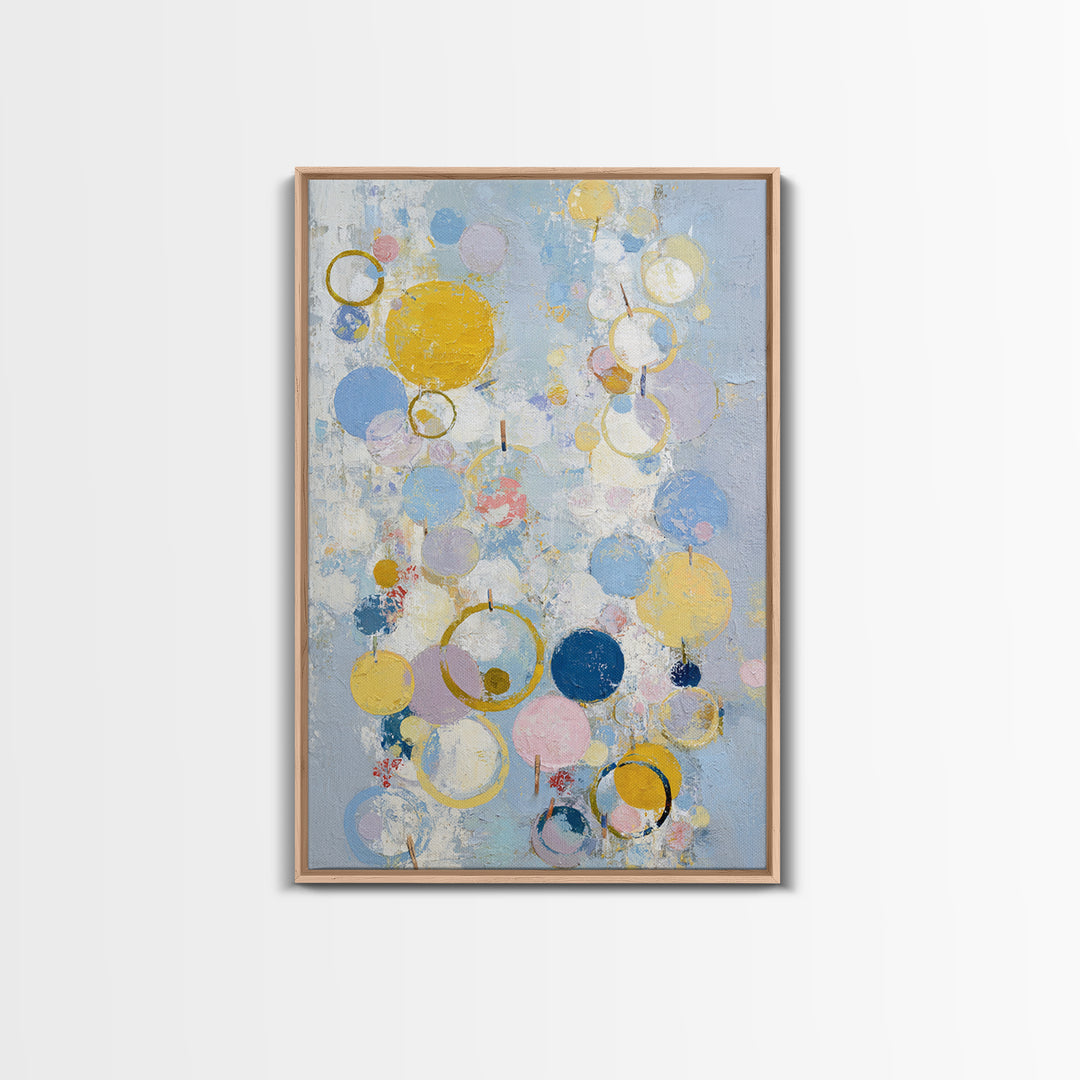 Soap Bubbles Rendered as Playful Abstract Circles Canvas Print, Laundry Room Art, Digital Wall Art, Living Room Decor, Clean, LRA-2x3-62