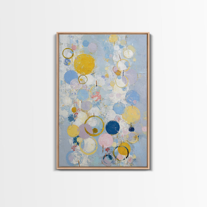 Soap Bubbles Rendered as Playful Abstract Circles Canvas Print, Laundry Room Art, Digital Wall Art, Living Room Decor, Clean, LRA-2x3-62