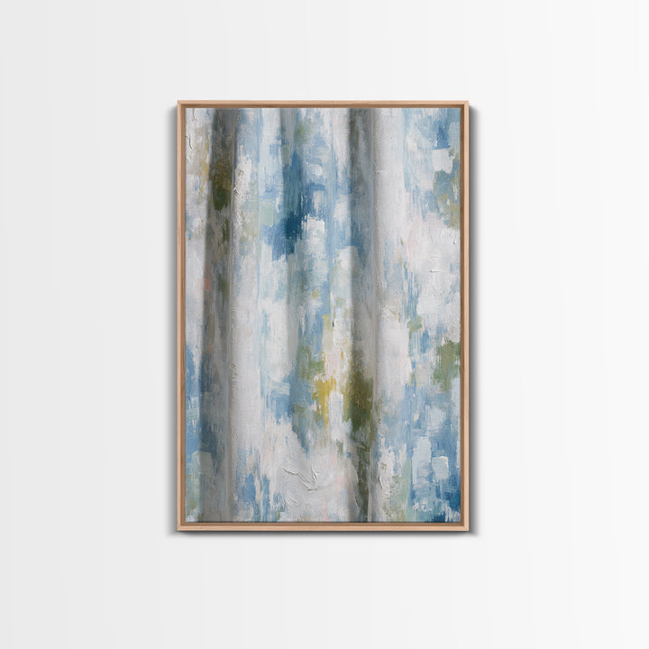 Linen Texture Abstract Framed Canvas Print, Laundry Room Art, Digital Print, Living Room Decor, Clean, Custom Wall Art, LRA-2x3-68
