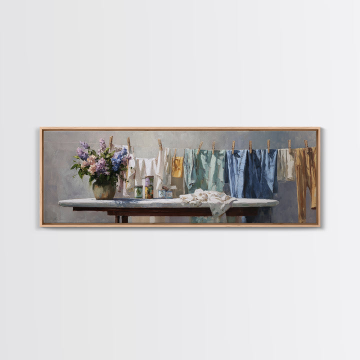 Ironing Board Still Life Canvas Print, Laundry Room Art, Minimalist Wall Art, Living Room Decor, Fine Art, Clean, Neutral Decor, LRA-3x1-16