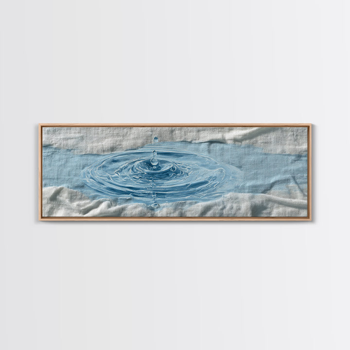 Clean Blue Water Ripple Abstraction Canvas Print, Laundry Room Art, Artwork, Living Room Decor, Clean, Minimalist Wall Art, LRA-3x1-34
