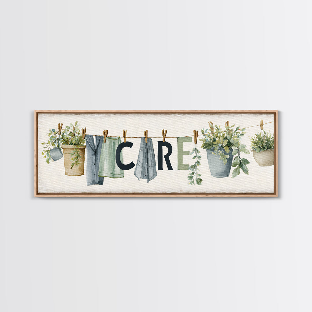 Farmhouse Laundry Sign Ornament Without Words Canvas Print, Laundry Room Art, Art Print, Living Room Decor, Fine Art, Clean, LRA-3x1-35